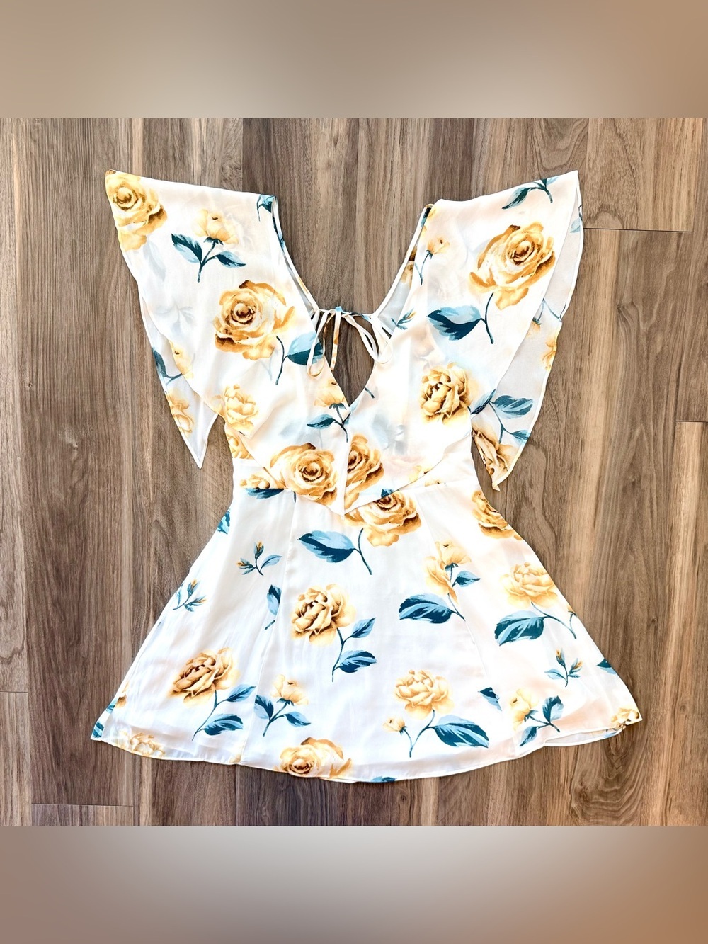 Forever 21 Yellow Rose Mini Dress Size M